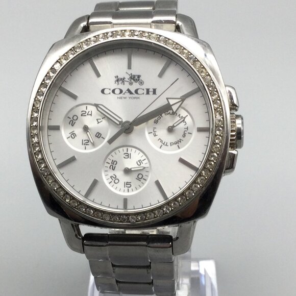 Coach Boyfriend Watch Women 40mm Stainless Multifunction New Battery 6.75" - Picture 1 of 13